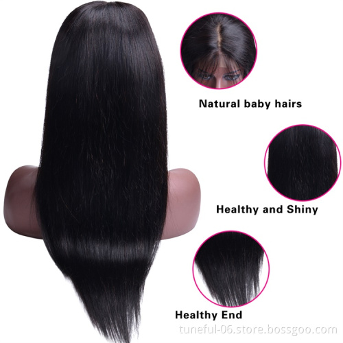 130% 150% 180% Wholesale 4x4 Lace Closure Wig Vendors 100% Aligned Cuticle Wig 4x4 Closure Natural Straight Human Hair Wigs